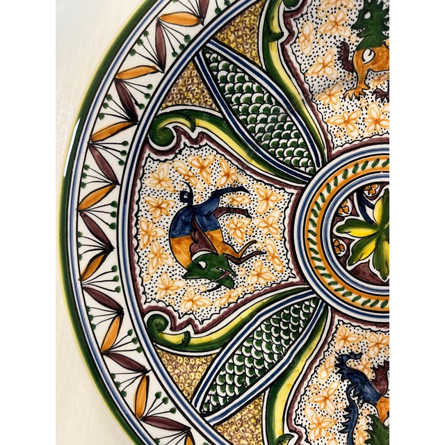 1990s Coimbra Ceramic - Hand Painted Portuguese Plate 4 For Sale - Image 5 of 11