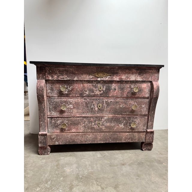 Vintage Hand Painted Blush Pink Chest For Sale - Image 4 of 18