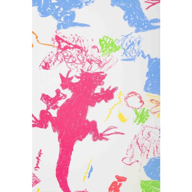Jens Peter Helge Hansen, Colorful Composition with Animals, 1986, Lithograph For Sale - Image 4 of 6