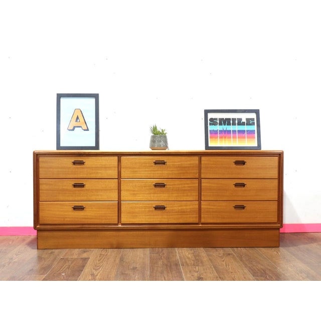 Mid-Century Modern Mid Century Modern Vintage Teak Dresser Bank of Drawers Chest For Sale - Image 3 of 15