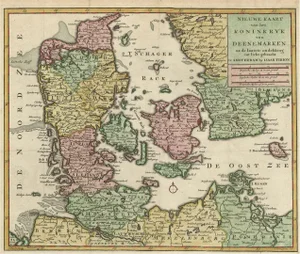 Antique Map of Denmark and Part of Sweden and Germany, 1750