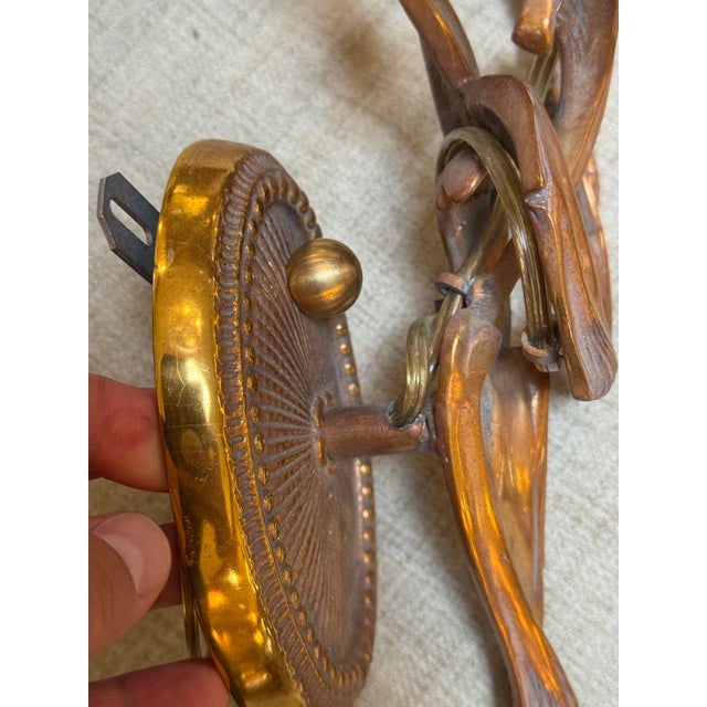Late 20th Century Louis XV Rococo Style Gilt Bronze Wall Sconces, Pair For Sale - Image 10 of 11