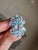 Set in 18k White Gold, 16.20 Carats Aquamarine & Diamond Oversized Cocktail Ring, Size 6 For Sale - Image 13 of 13
