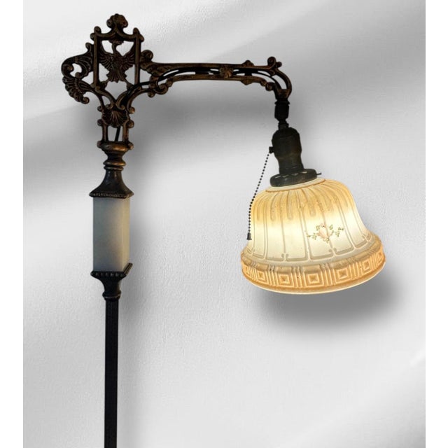 We think you’ll love this gorgeous floor lamp full of beauty! It features stunning metalwork, such as a framed eagle in...