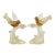 Murano Vintage Salviati White Amber Gold Italian Art Glass Birds Centerpiece Sculptures - A Pair For Sale