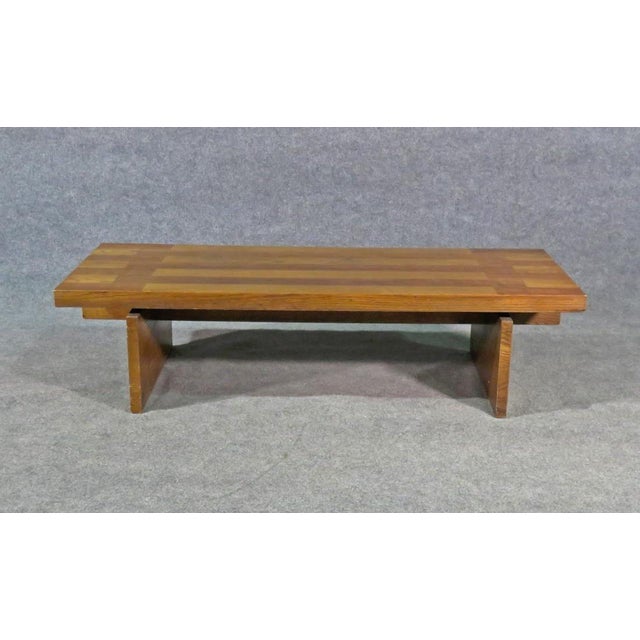 Wood Mid-Century Modern Oak Coffee Table For Sale - Image 7 of 7