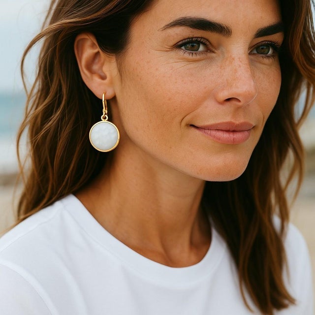 Metal Ippolita Lollipop Collection 18k Yellow Gold Opaque White Crystal Earrings - 2 Pieces For Sale - Image 7 of 12