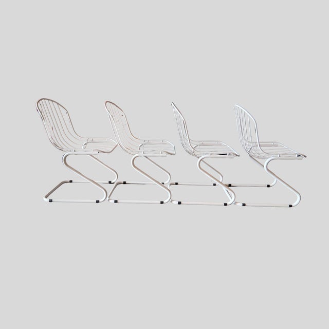 Mid-Century Modern Cantilever Chairs by Gastone Rinaldi for Rima, Italy, 1970s, Set of 4 For Sale - Image 3 of 8