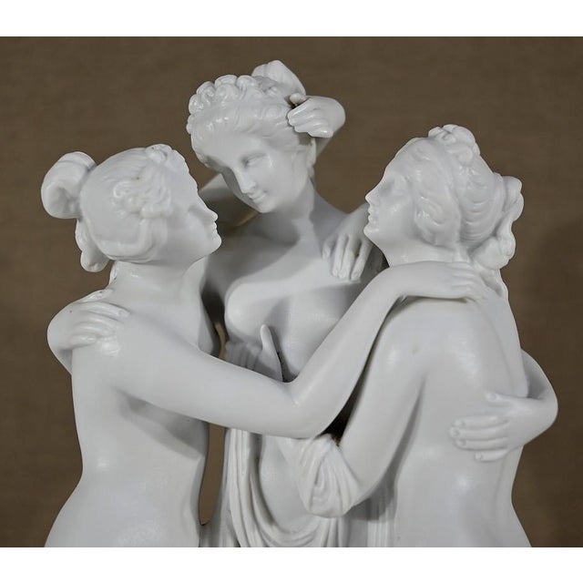 Les Trois Nymphes Sculptural Group, Early 20th Century, Biscuit Porcelain For Sale - Image 5 of 18
