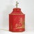 Vintage Red Chinoiserie Hand-Painted Hexagon Tea Caddy Table Lamps - a Pair For Sale - Image 10 of 11