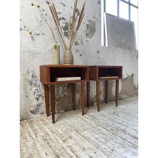 Scandinavian Teak Bedside Tables, 1960s, Set of 2 For Sale - Image 10 of 18
