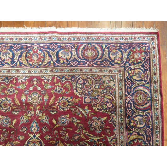 A Classic antique Persian silk on wool rug woven in city of Kashan. KPSI 400.