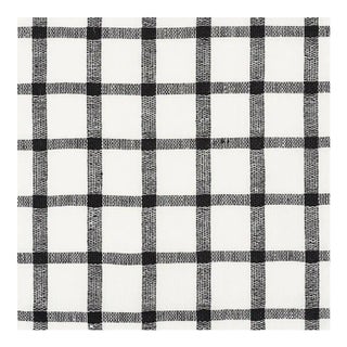 Sample - Schumacher X Vogue Living Pauline Check Casement Fabric in Black For Sale