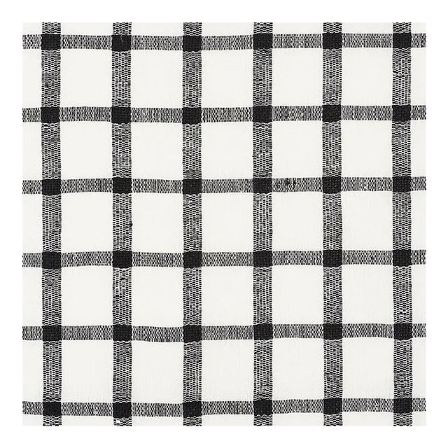 Sample - Schumacher X Vogue Living Pauline Check Casement Fabric in Black For Sale