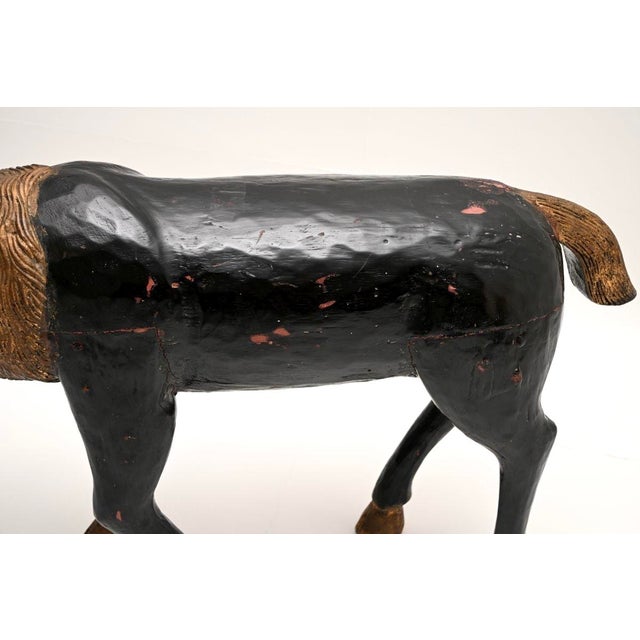 Antique Wood Parcel Gilt Sculpture of an Ibex, 1900 For Sale - Image 9 of 11