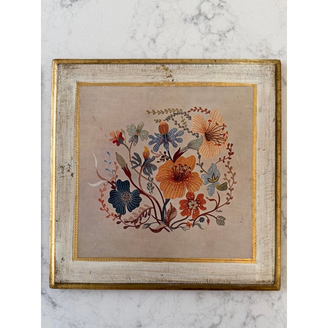 Wood Vintage Italian Florentine Square Wall Plaques - A Pair For Sale - Image 7 of 12