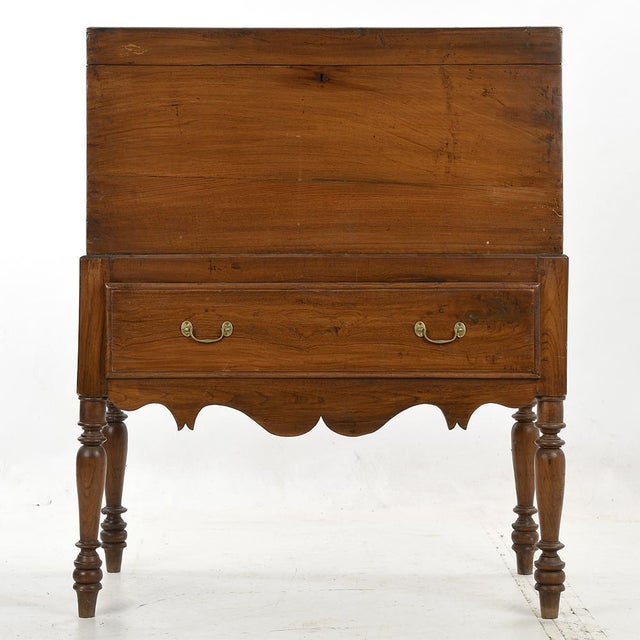 Brown Storage Chest on Wooden Legs For Sale - Image 8 of 8