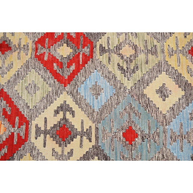 Afghan Maimana Flatweave Kilim Wool Rug, 6'4''x9'5'' For Sale - Image 4 of 6