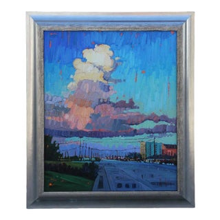 Rene Wiley-Janota "High Clouds" Impressionist Style Landscape Painting 21st Century For Sale