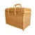 Late 20th Century Lidded Wicker Picnic Basket With Handles For Sale - Image 4 of 8