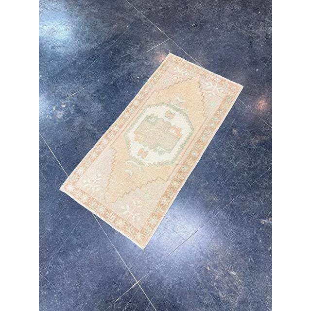 Early 21st Century Turkish Mini Rug Oriental Hand Knotted Vintage Rug 1'6" x 3'1" #17746 For Sale - Image 5 of 8
