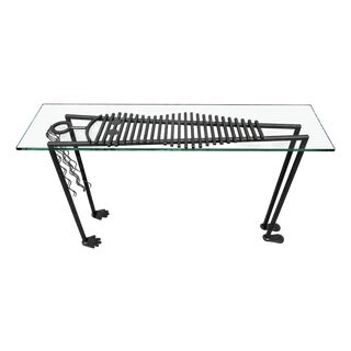 1980s Sculptural Anthropomorphic Iron Lady Console Table For Sale