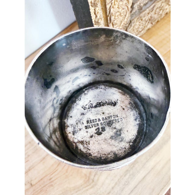 Traditional Antique Silver Plated Toothpick Holder From Rock Island Lines Railroad For Sale - Image 3 of 4