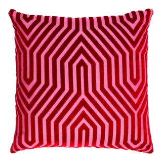Vanderbilt Velvet Pillow Cover in Fuchsia, 20x20 Pillow For Sale