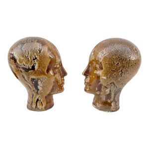 Vintage Pair of Glass Head Sculptures Attributed to Piero Fornasetti