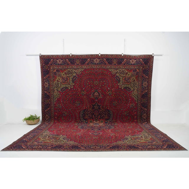 Vintage Persian Hand-Knotted area rug is a semi-antique vintage area rug. The '70s Eastern region of Persia's unique rug...