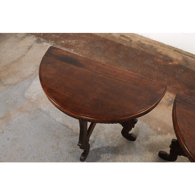 Early 19th Century Pair of Petite Italian 19th C. Demi-Lunes For Sale - Image 11 of 11