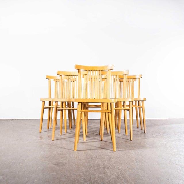 Blonde Bentwood Dining Chairs from TON, 1960s, Set of 9 For Sale - Image 9 of 14