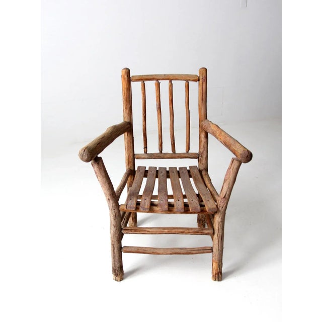 Brown Old Hickory Chair For Sale - Image 8 of 12