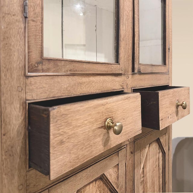 19th Century Rustic Country French Stripped Pine Vitrine For Sale - Image 15 of 18