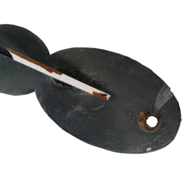 1980s Calico Cat Folk Art Metal Garden Ornament For Sale - Image 11 of 12