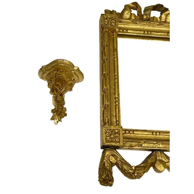 Miniature Giltwood Mirrors and Consoles Set, Set of 6 For Sale - Image 3 of 11