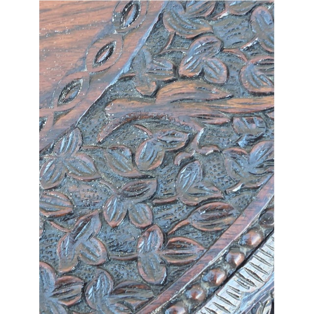 19th Century Heavily Carved Rosewood Side Table/Center Table; Made in Burma. For Sale - Image 17 of 18
