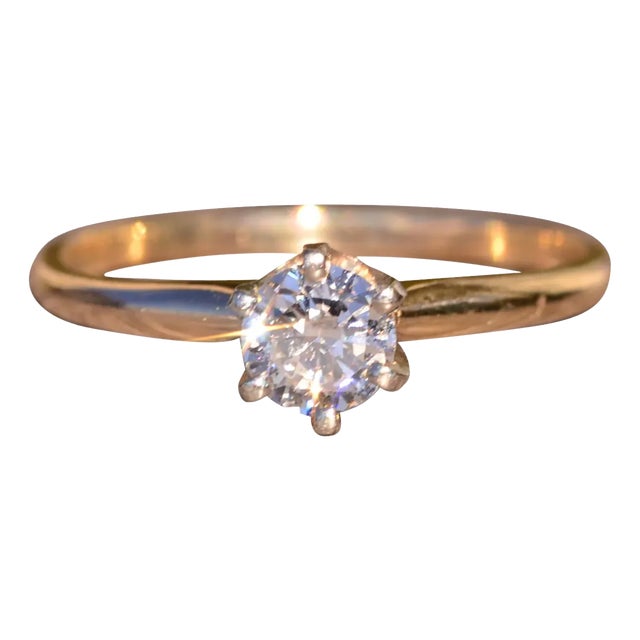 The Dulzura: Old European Cut Diamond Engagement Ring in Yellow Gold For Sale