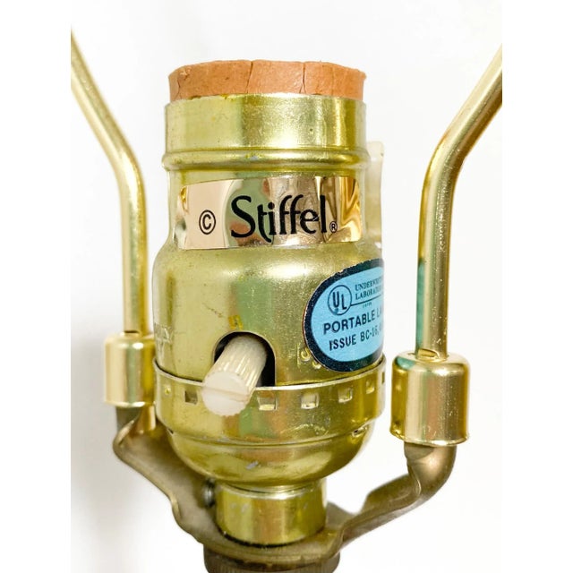 1970's Stiffel Brass and Lucite Bird of Paradise Table Lamps - a Pair For Sale In Houston - Image 6 of 13