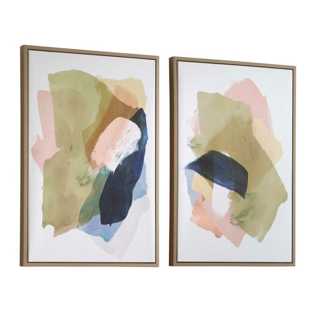 Kenneth Ludwig Chicago Abstract Afternoon Framed Canvases Set/2 For Sale - Image 4 of 7