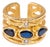 Sapphire & Diamond Regal Adjustable Gold Ring, Size 4 For Sale