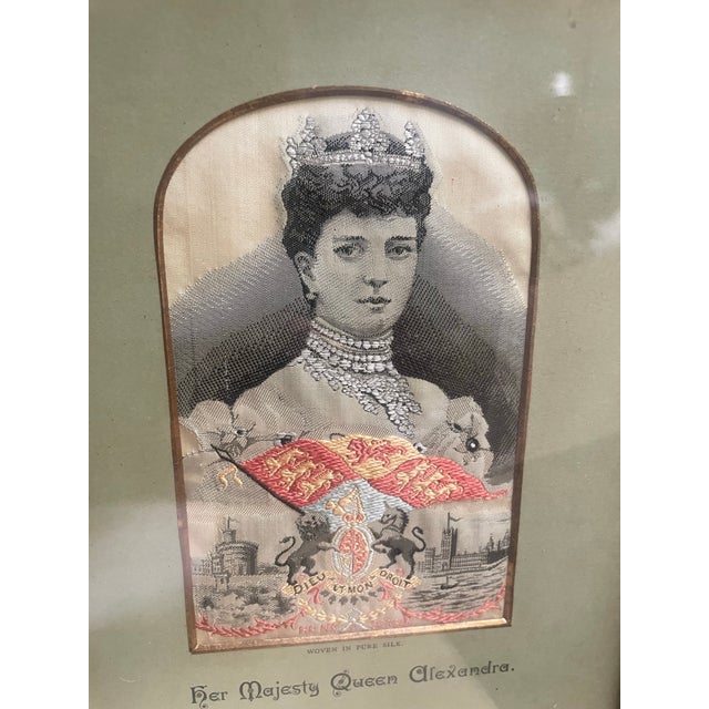 Early 20th Century Framed Pure Woven Silk Stevengraph of King Edward VII & Queen Alexandra - a Pair For Sale - Image 4 of 7