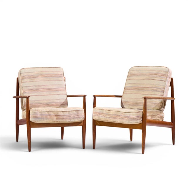 Mid-Century Modern Grete Jalk for France and Sons Mid Century Danish Teak Lounge Chairs - Pair For Sale - Image 3 of 12