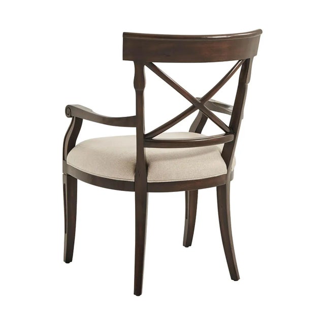 2020s French Provincial Brown Armchair (Set of 2) For Sale - Image 5 of 6