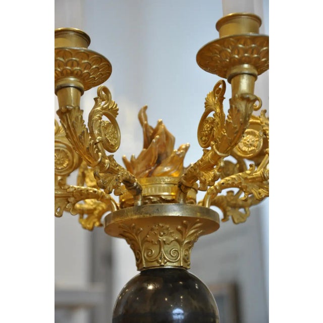 Gold Pair of Regency Gilt and Patinated Bronze Atlas Figural Candelabra For Sale - Image 8 of 12