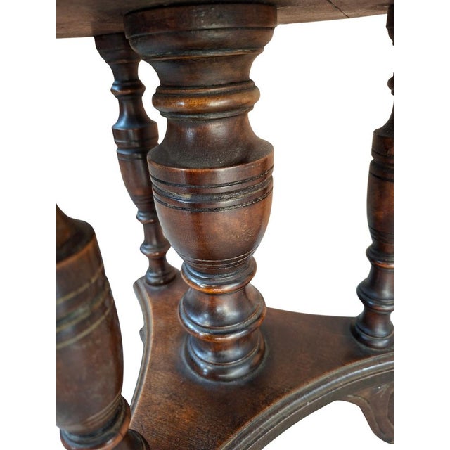 Antique Walnut Piano Stool with Screws, Early 1900s For Sale - Image 10 of 13