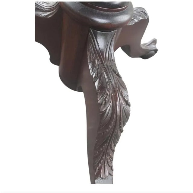 1930s 1930s Hand Crafted Mahogany Large Pie Crust Tilt-Top Table With Ball & Claw Feet For Sale - Image 5 of 10