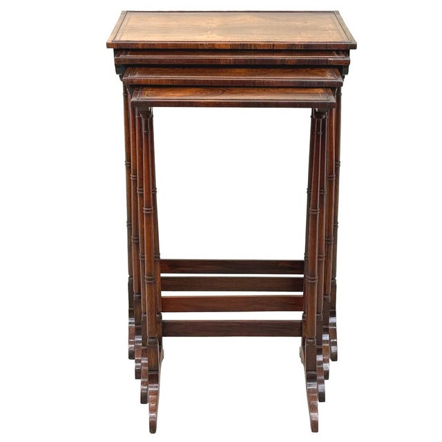 Antique Regency Rosewood Quartetto Nesting Tables, 1825, Set of 4 For Sale - Image 4 of 16