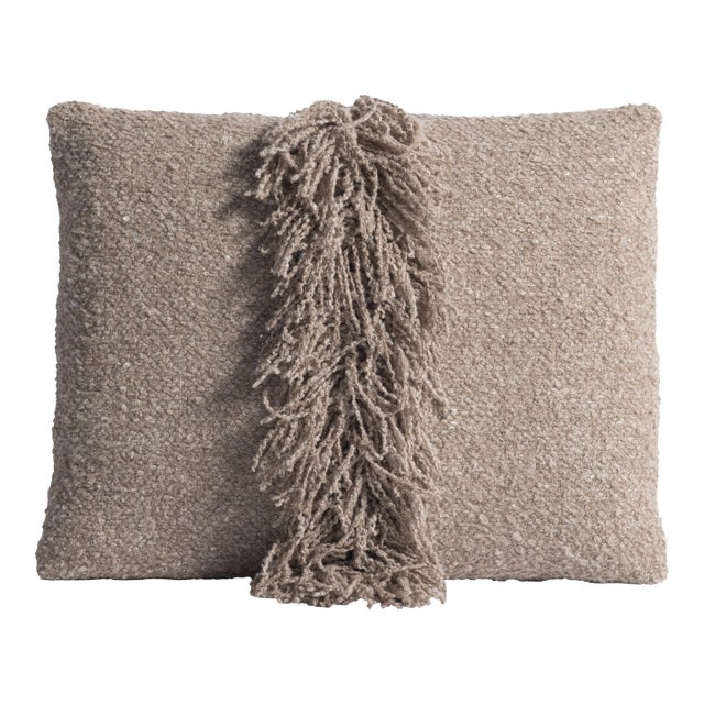 Lancaster Signature Fringe Pillow in Berber Blush For Sale