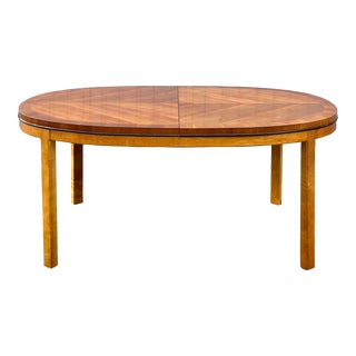 Hickory Manufacturing Oval Yew Wood Dining Table For Sale
